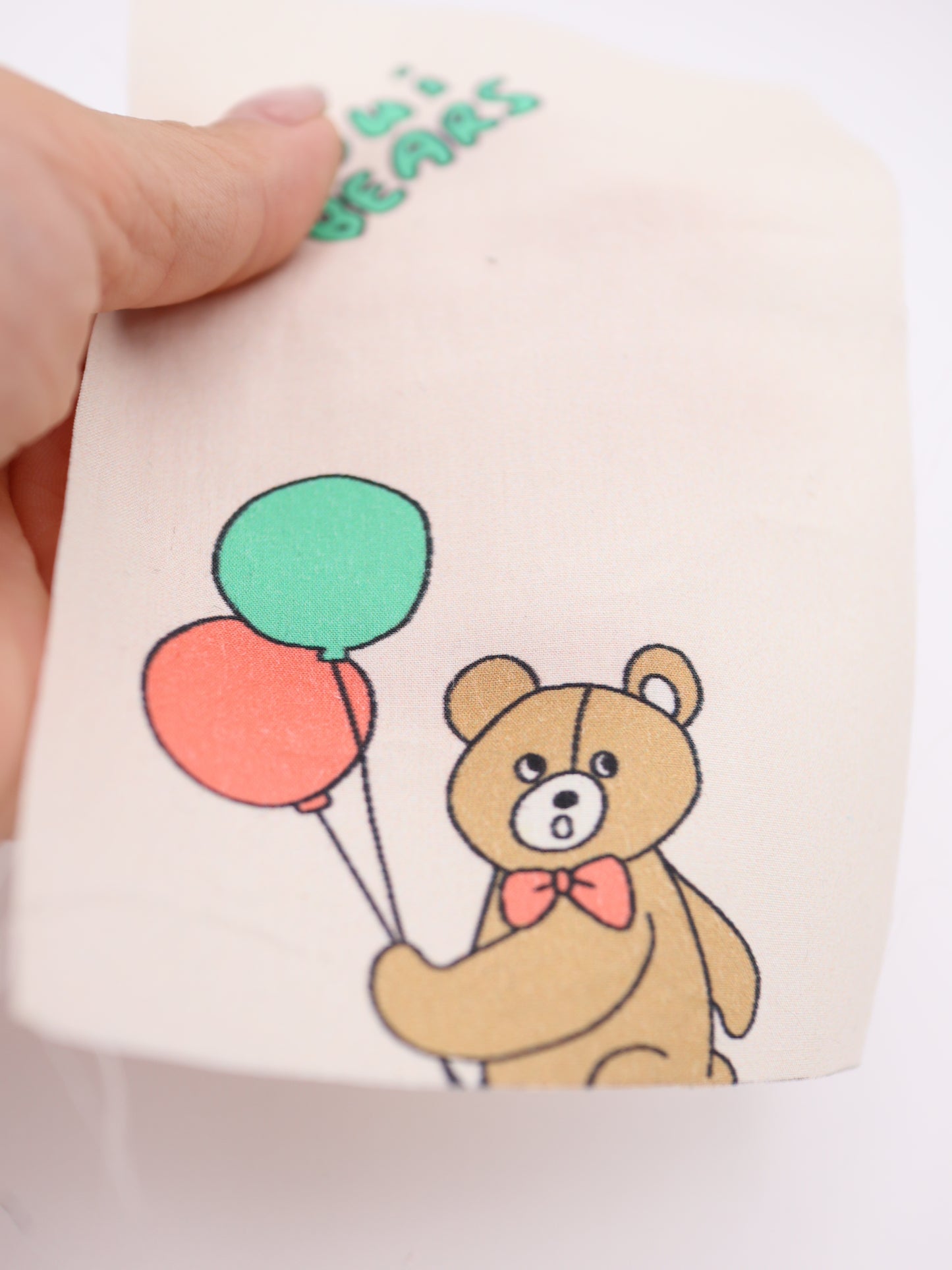 【25AW-023】バルーンクマさんプリント綿ローン /0.5yあたり=~815円