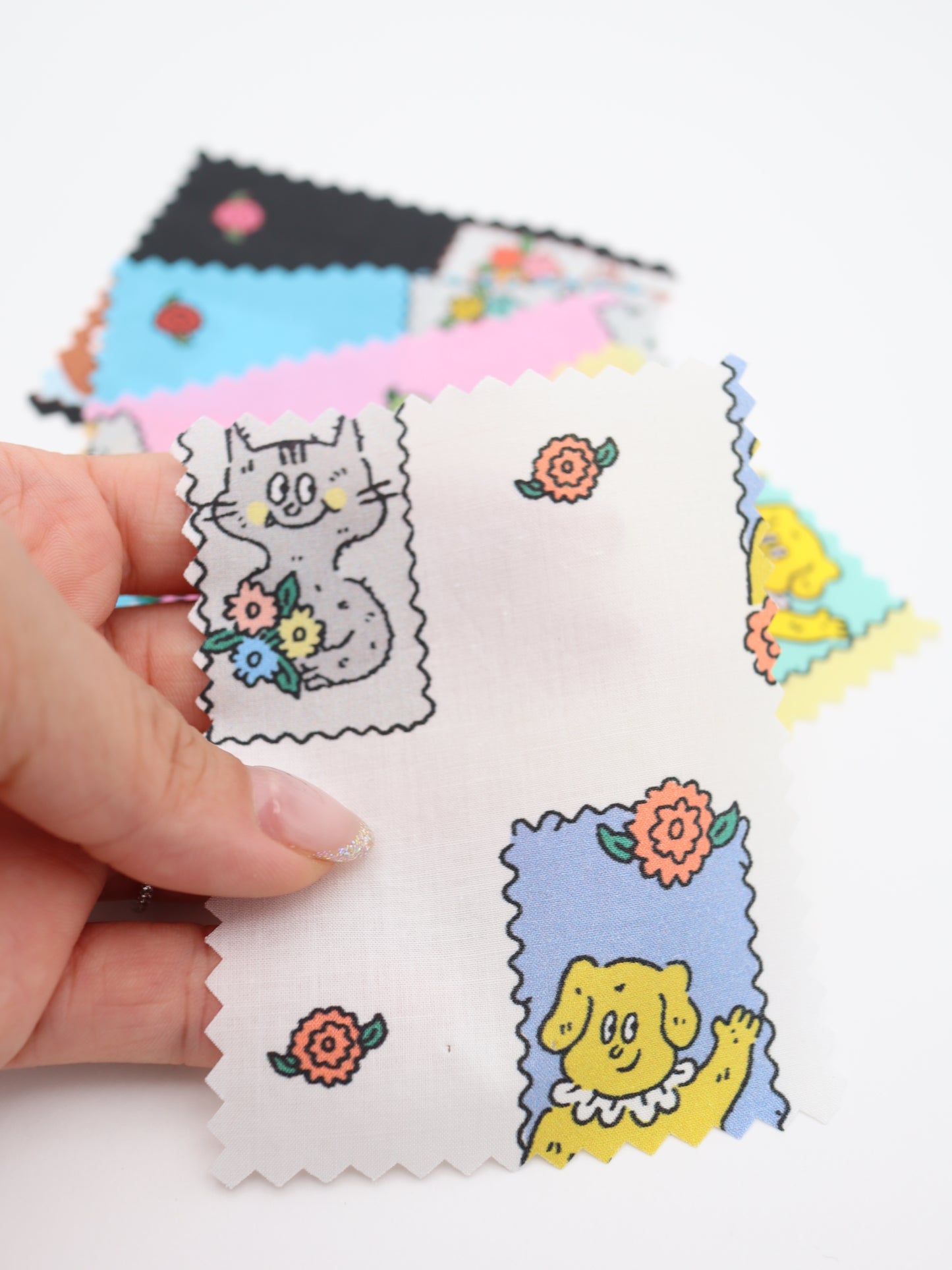 【25AW-025】HELLOわんにゃんずプリント綿ローン /0.5yあたり=~775円