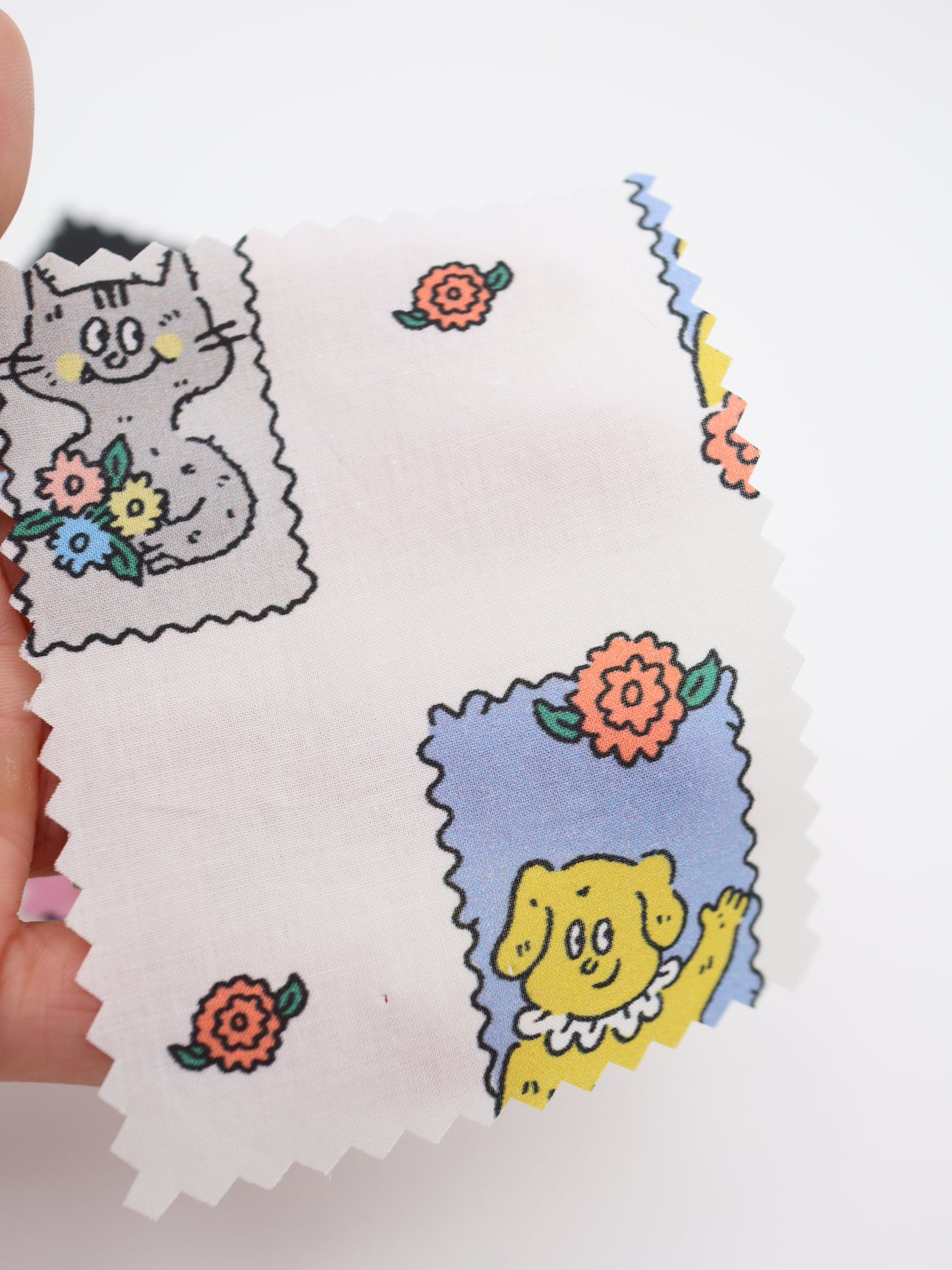 【25AW-025】HELLOわんにゃんずプリント綿ローン /0.5yあたり=~775円