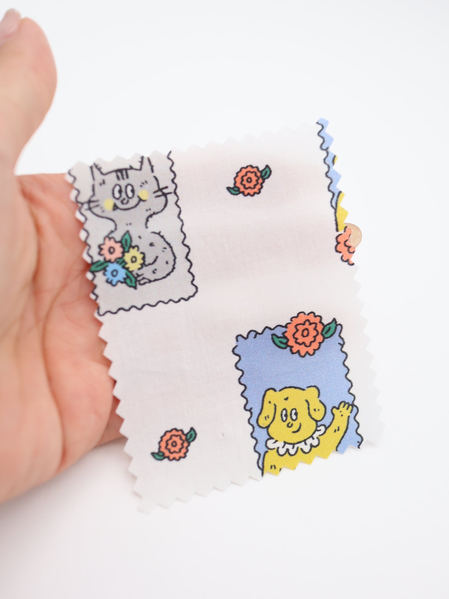 【25AW-025】HELLOわんにゃんずプリント綿ローン /0.5yあたり=~775円