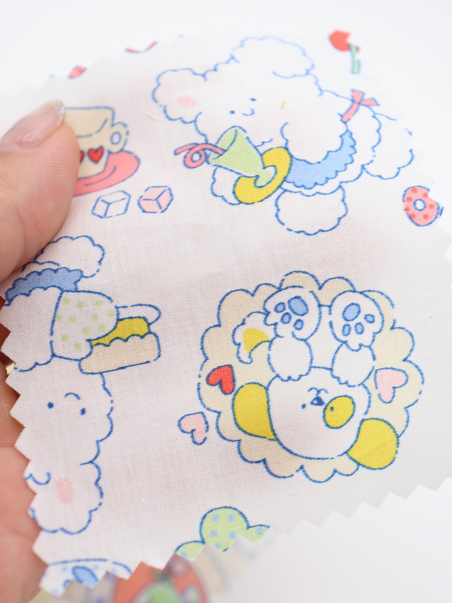 【25AW-024】カフェバイトもこもこうさちゃんプリント綿ローン /0.5yあたり=~775円