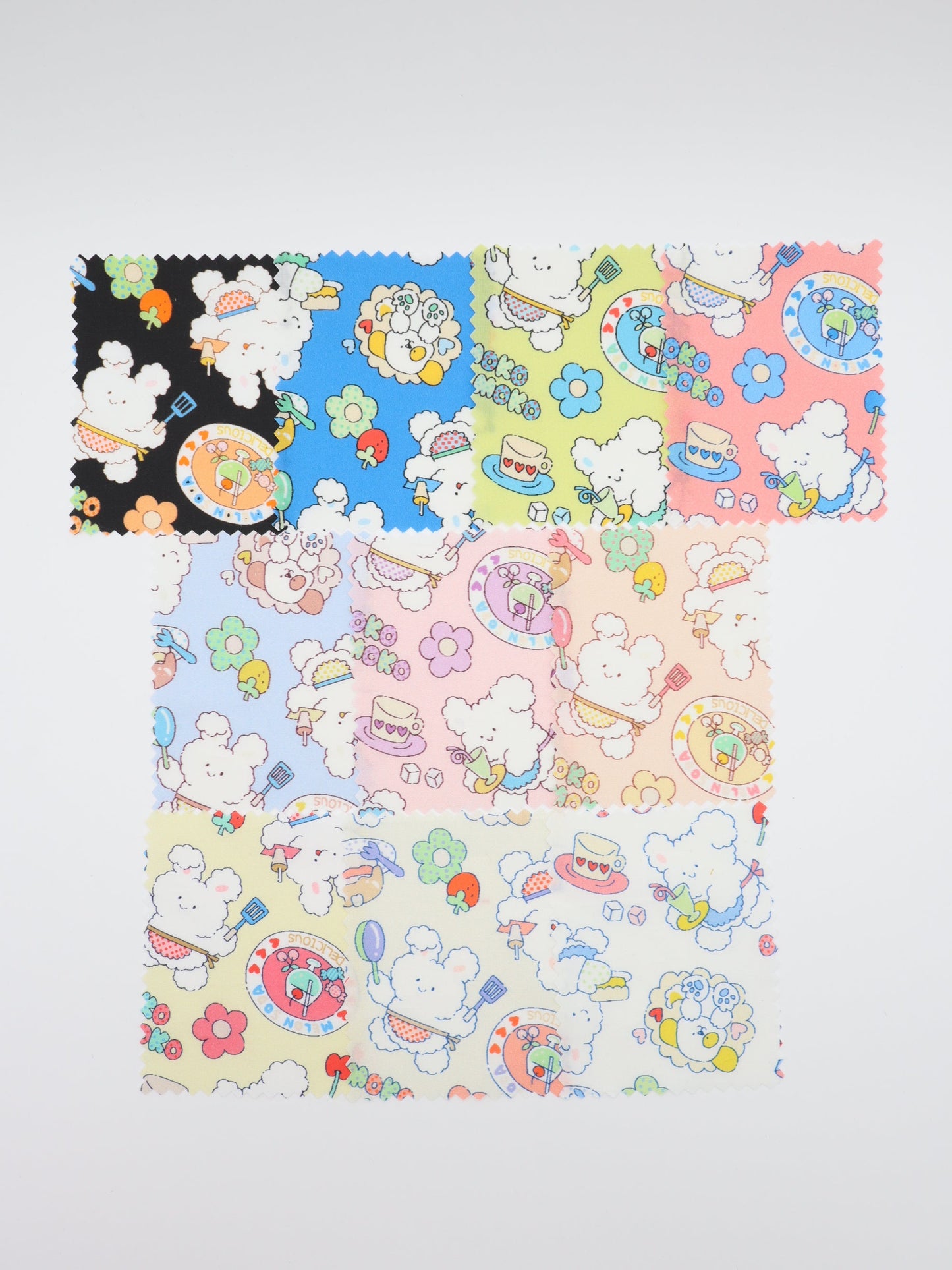 【25AW-024】カフェバイトもこもこうさちゃんプリント綿ローン /0.5yあたり=~775円