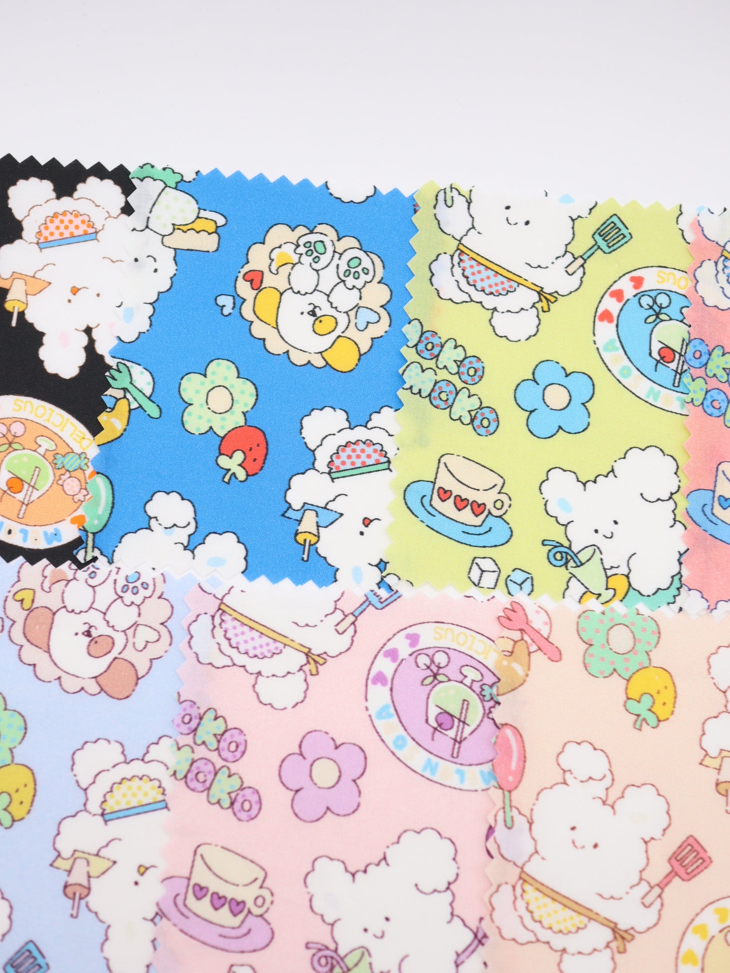 【25AW-024】カフェバイトもこもこうさちゃんプリント綿ローン /0.5yあたり=~775円