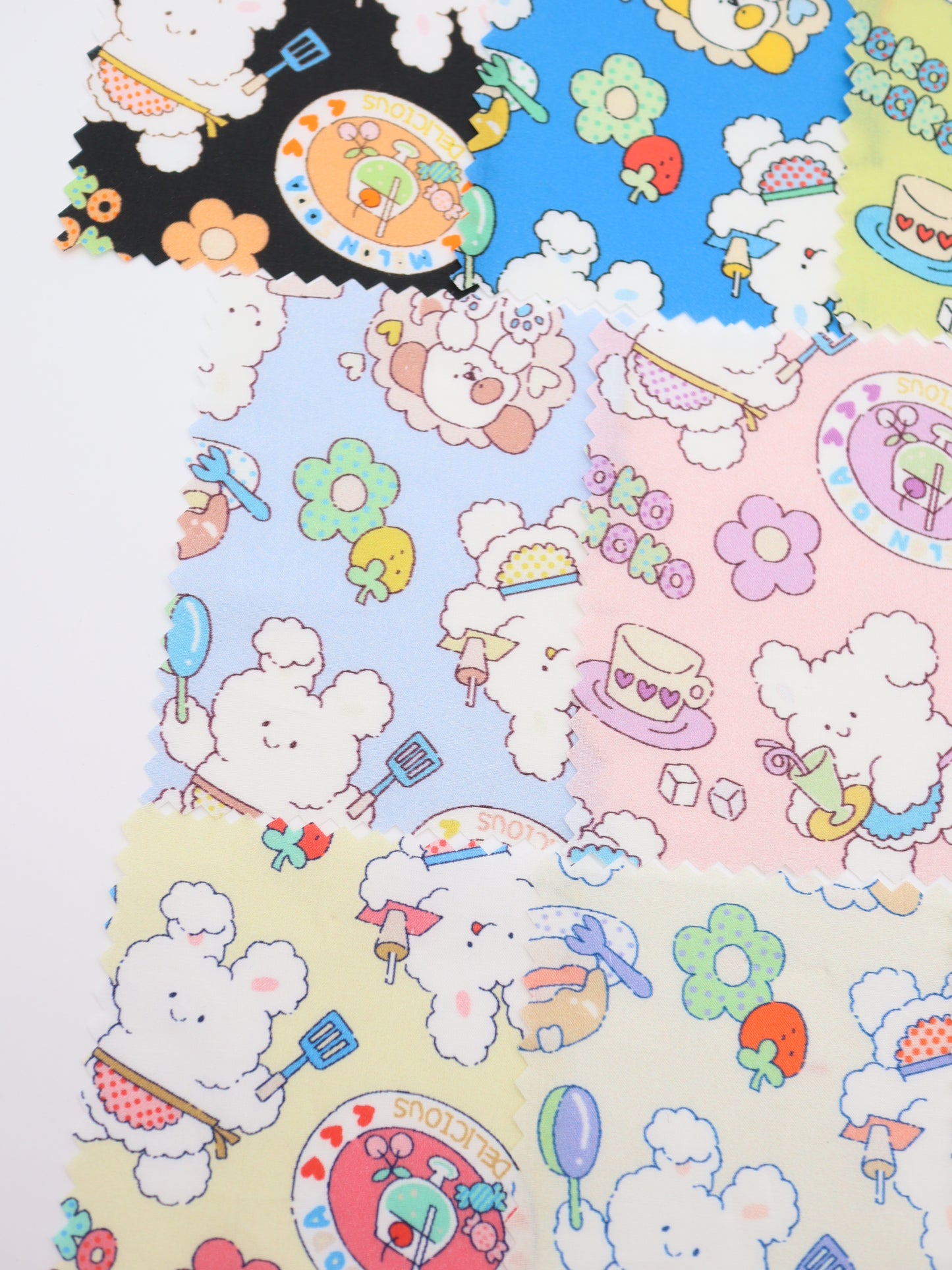 【25AW-024】カフェバイトもこもこうさちゃんプリント綿ローン /0.5yあたり=~775円
