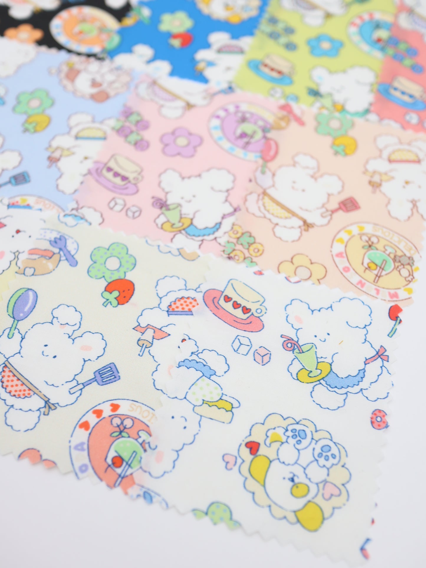 【25AW-024】カフェバイトもこもこうさちゃんプリント綿ローン /0.5yあたり=~775円