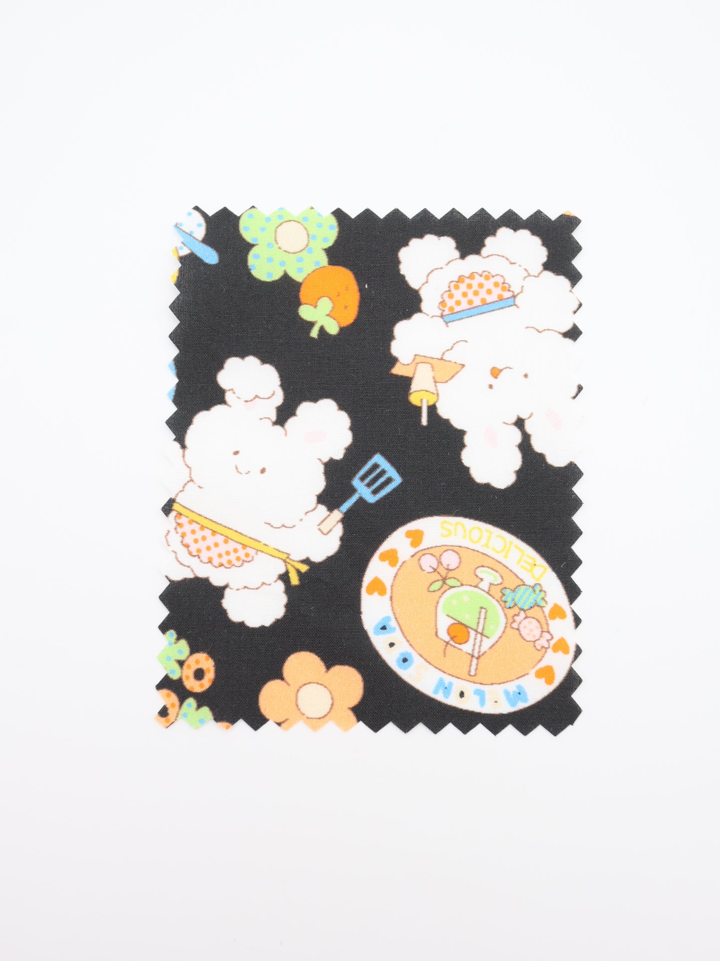 【25AW-024】カフェバイトもこもこうさちゃんプリント綿ローン /0.5yあたり=~775円