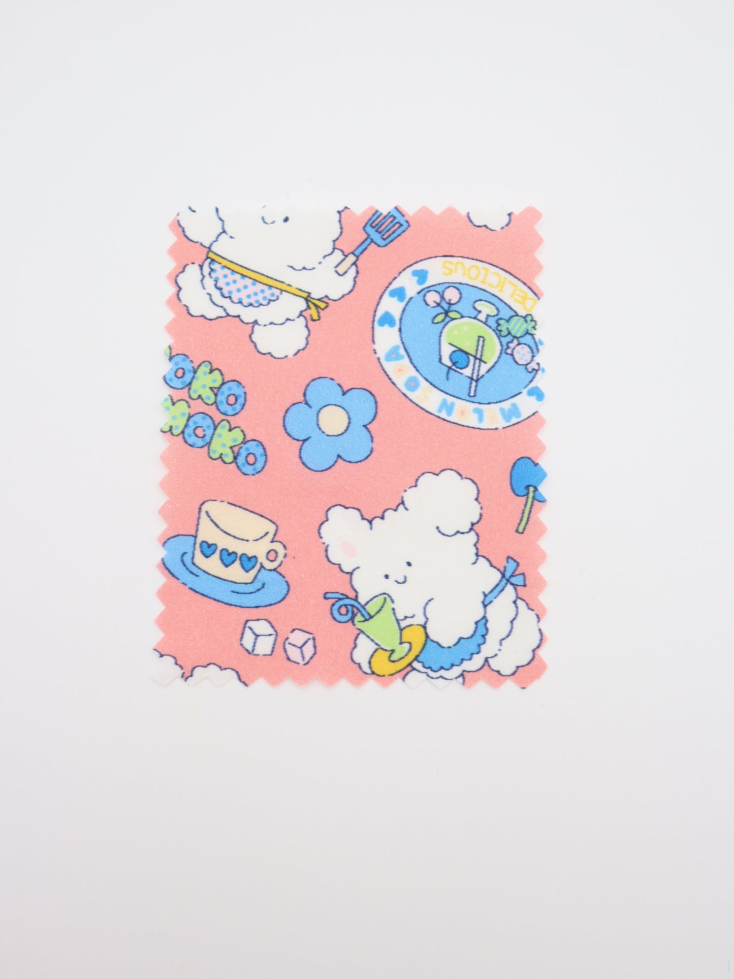 【25AW-024】カフェバイトもこもこうさちゃんプリント綿ローン /0.5yあたり=~775円