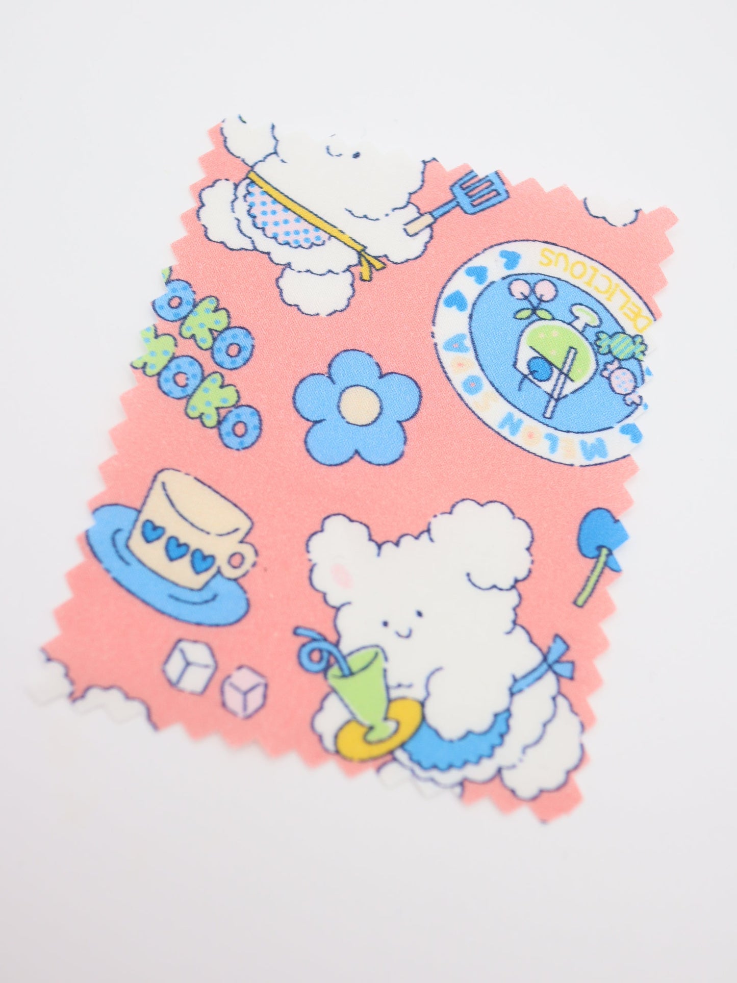 【25AW-024】カフェバイトもこもこうさちゃんプリント綿ローン /0.5yあたり=~775円