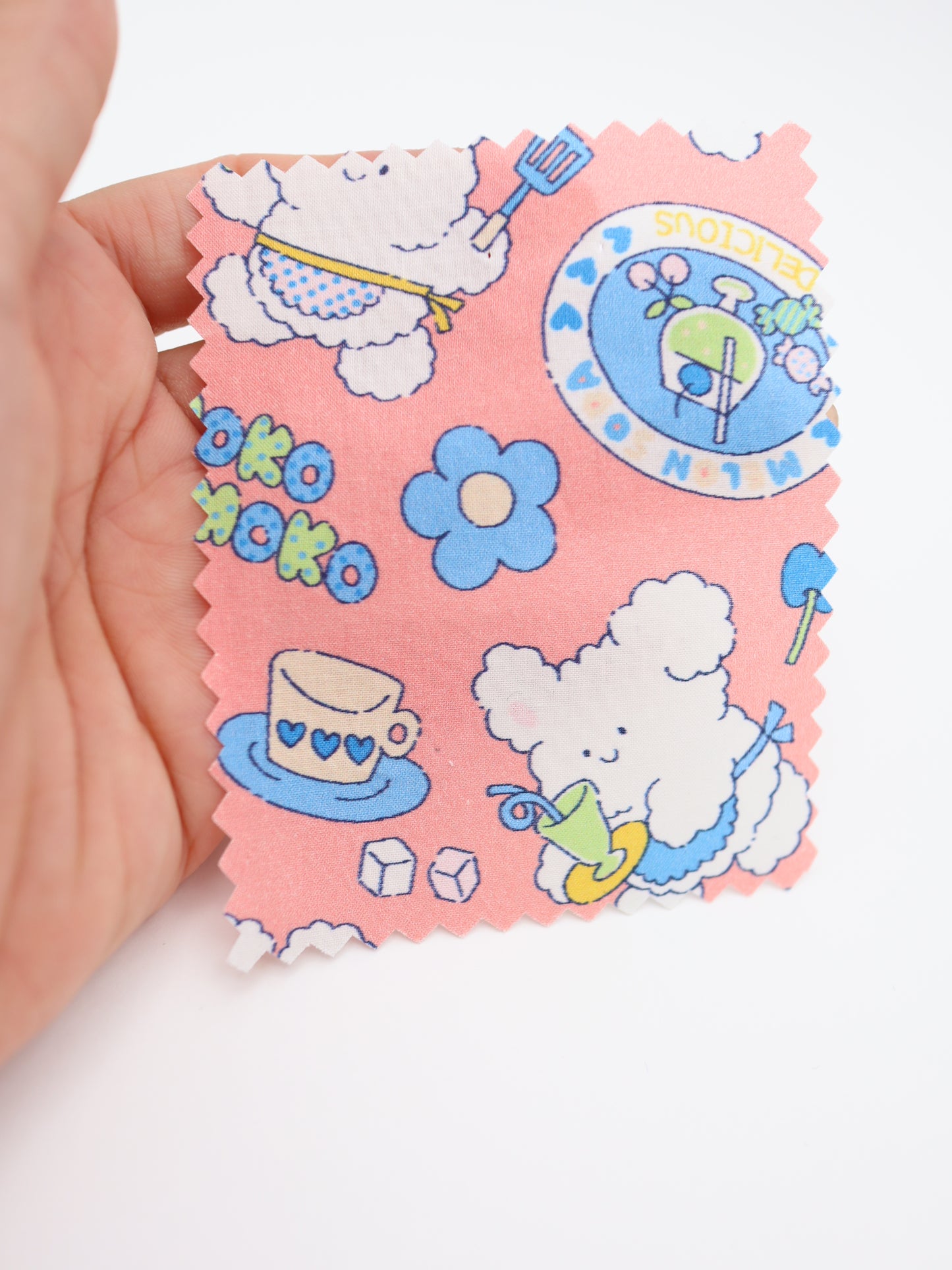 【25AW-024】カフェバイトもこもこうさちゃんプリント綿ローン /0.5yあたり=~775円