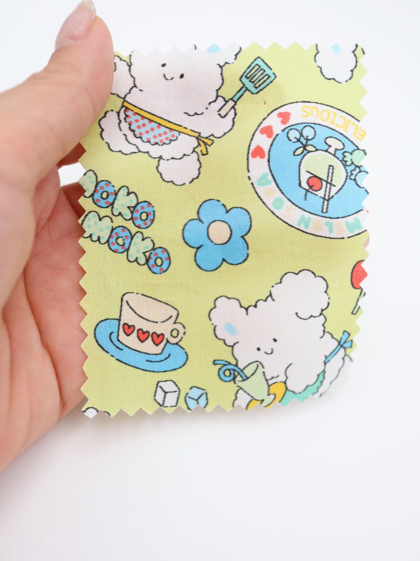 【25AW-024】カフェバイトもこもこうさちゃんプリント綿ローン /0.5yあたり=~775円