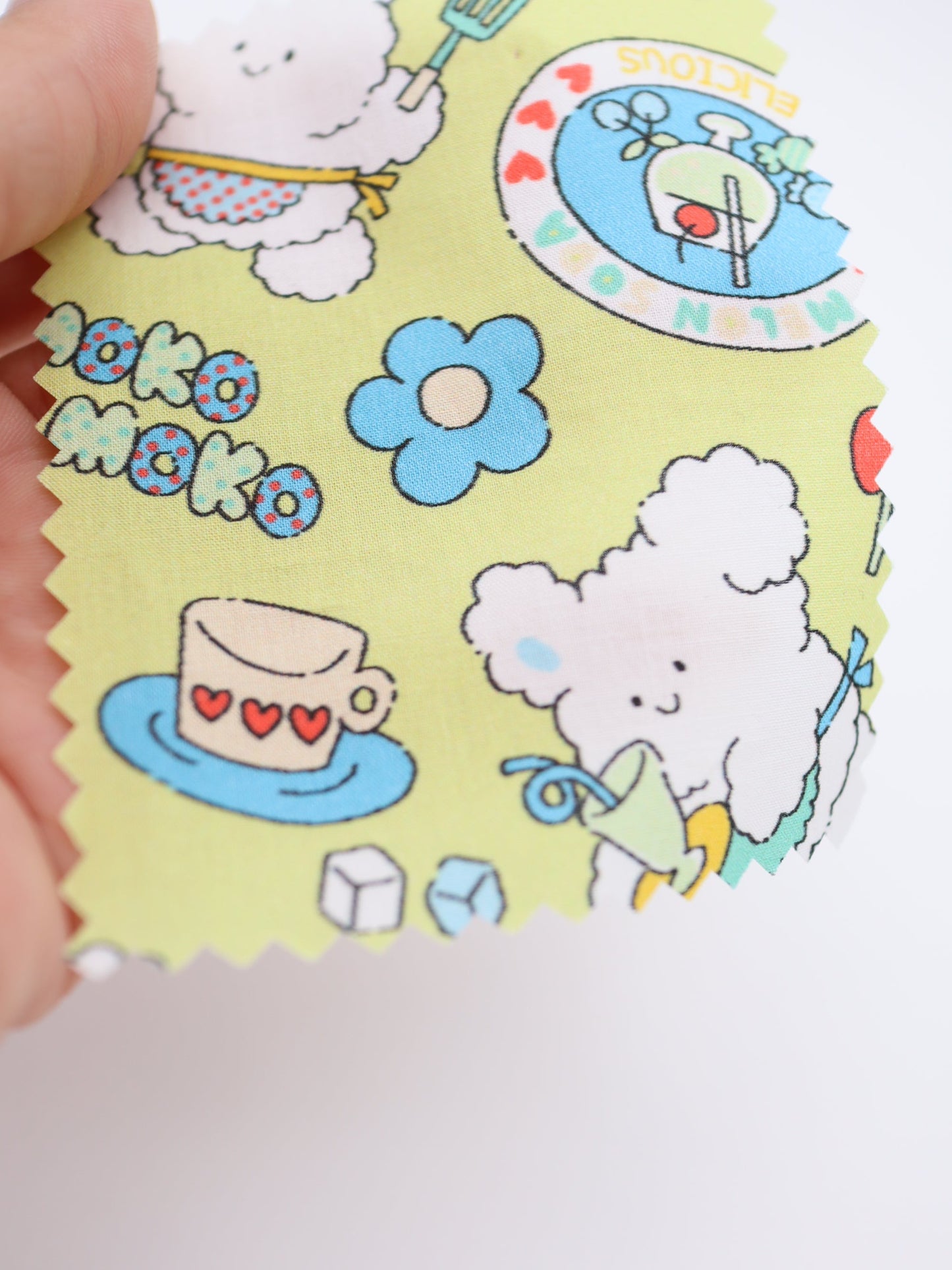 【25AW-024】カフェバイトもこもこうさちゃんプリント綿ローン /0.5yあたり=~775円