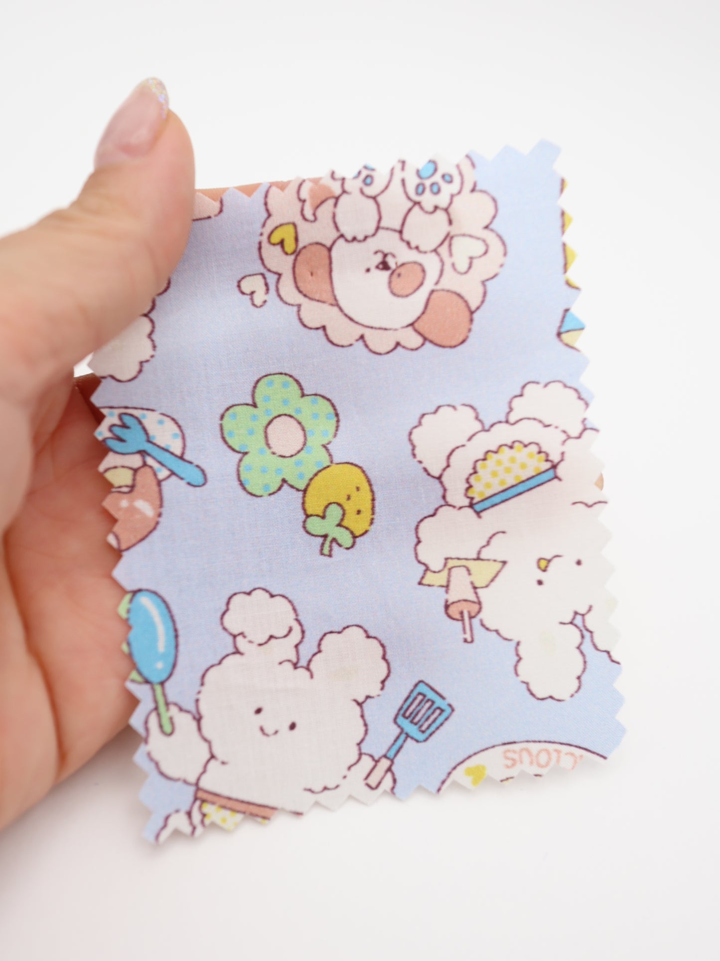 【25AW-024】カフェバイトもこもこうさちゃんプリント綿ローン /0.5yあたり=~775円