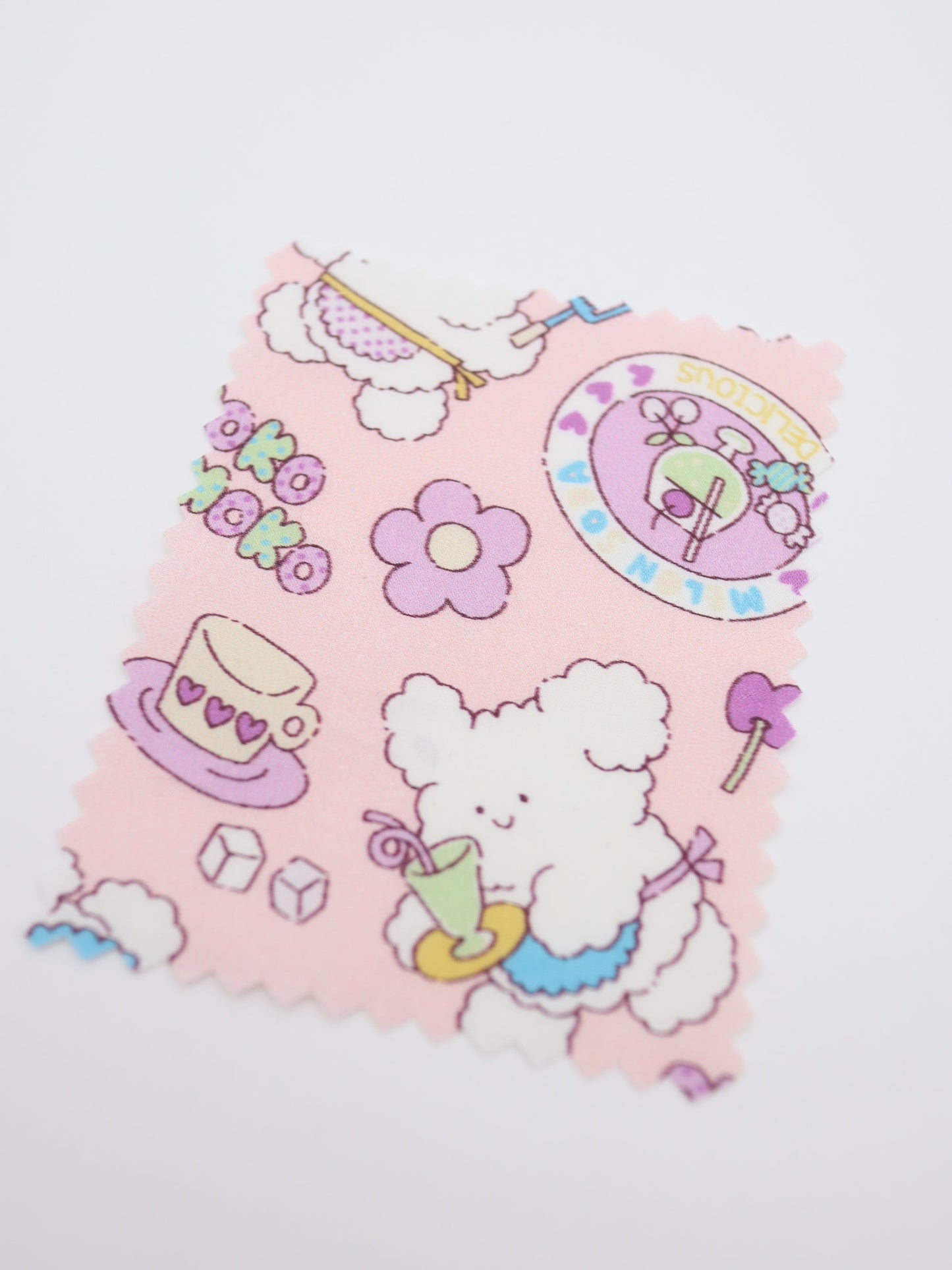 【25AW-024】カフェバイトもこもこうさちゃんプリント綿ローン /0.5yあたり=~775円