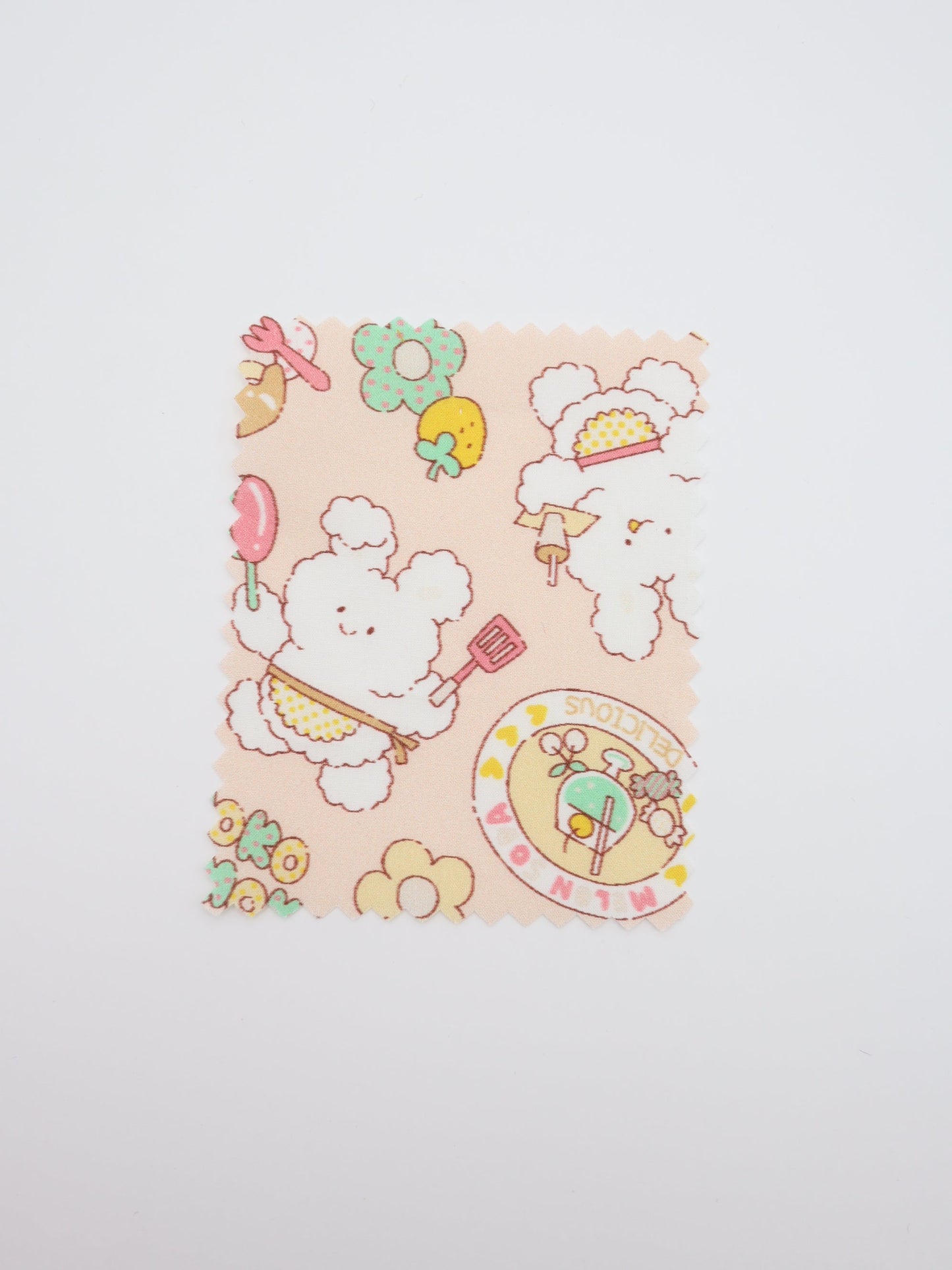 【25AW-024】カフェバイトもこもこうさちゃんプリント綿ローン /0.5yあたり=~775円