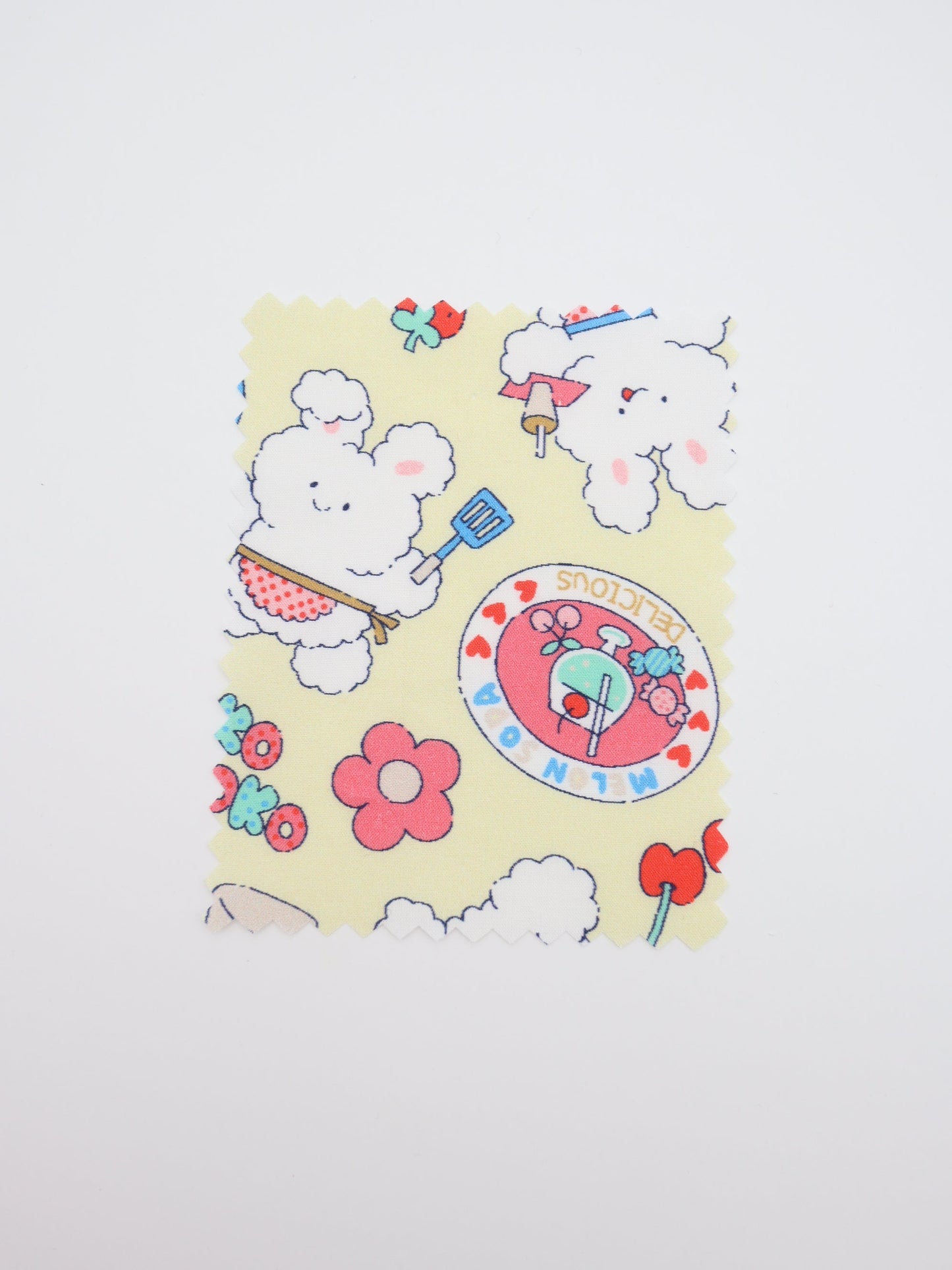 【25AW-024】カフェバイトもこもこうさちゃんプリント綿ローン /0.5yあたり=~775円