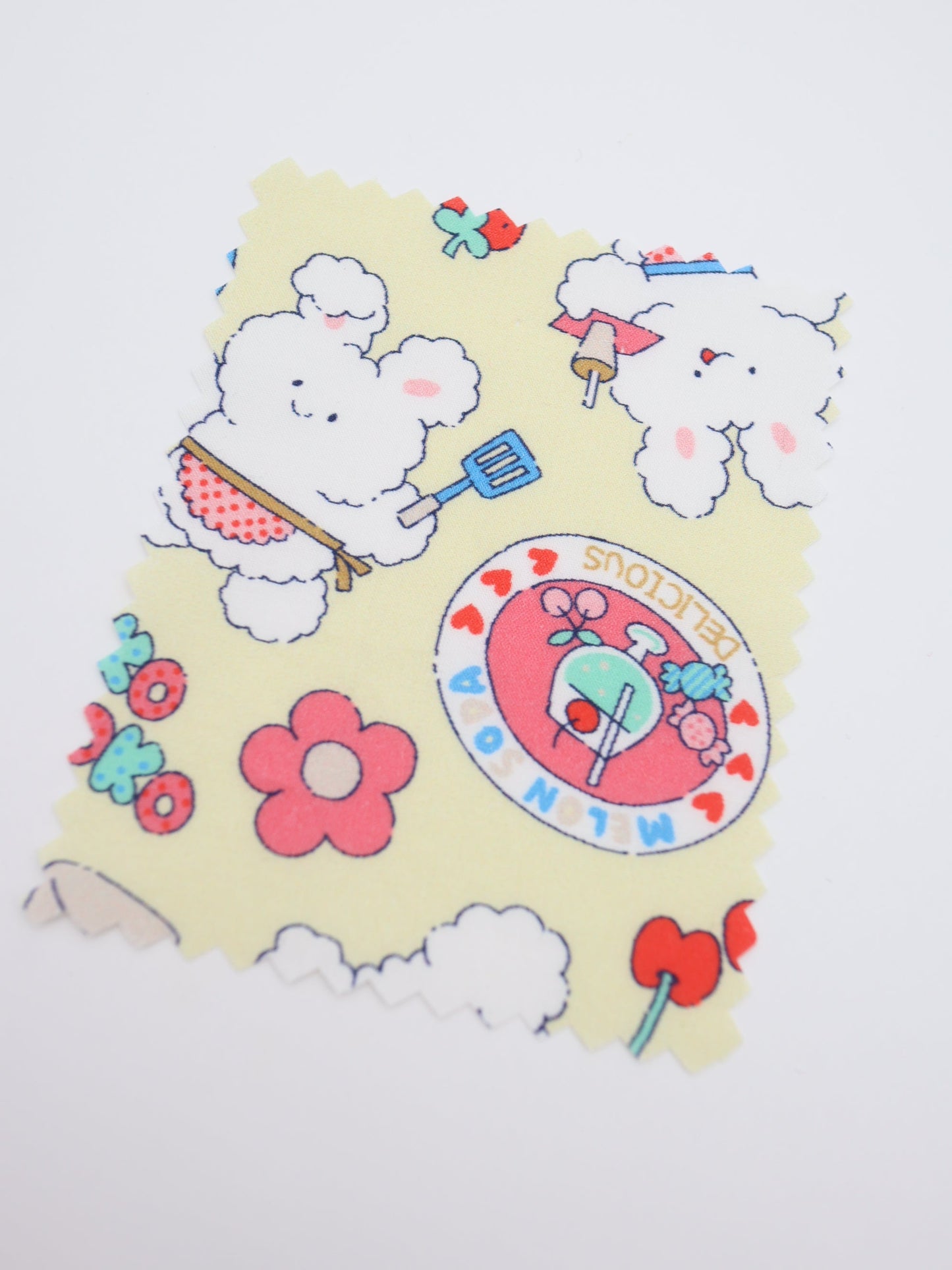 【25AW-024】カフェバイトもこもこうさちゃんプリント綿ローン /0.5yあたり=~775円