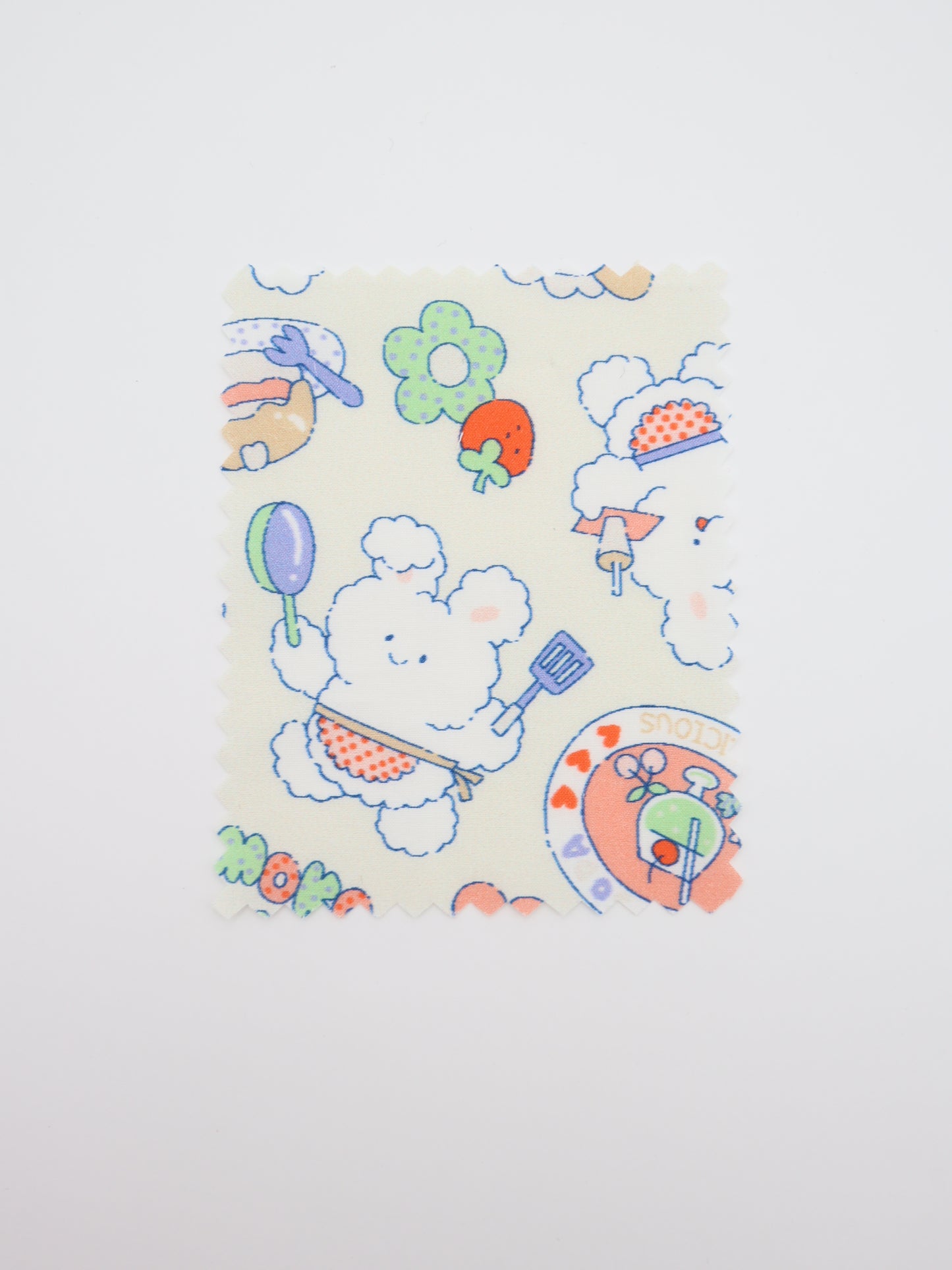 【25AW-024】カフェバイトもこもこうさちゃんプリント綿ローン /0.5yあたり=~775円