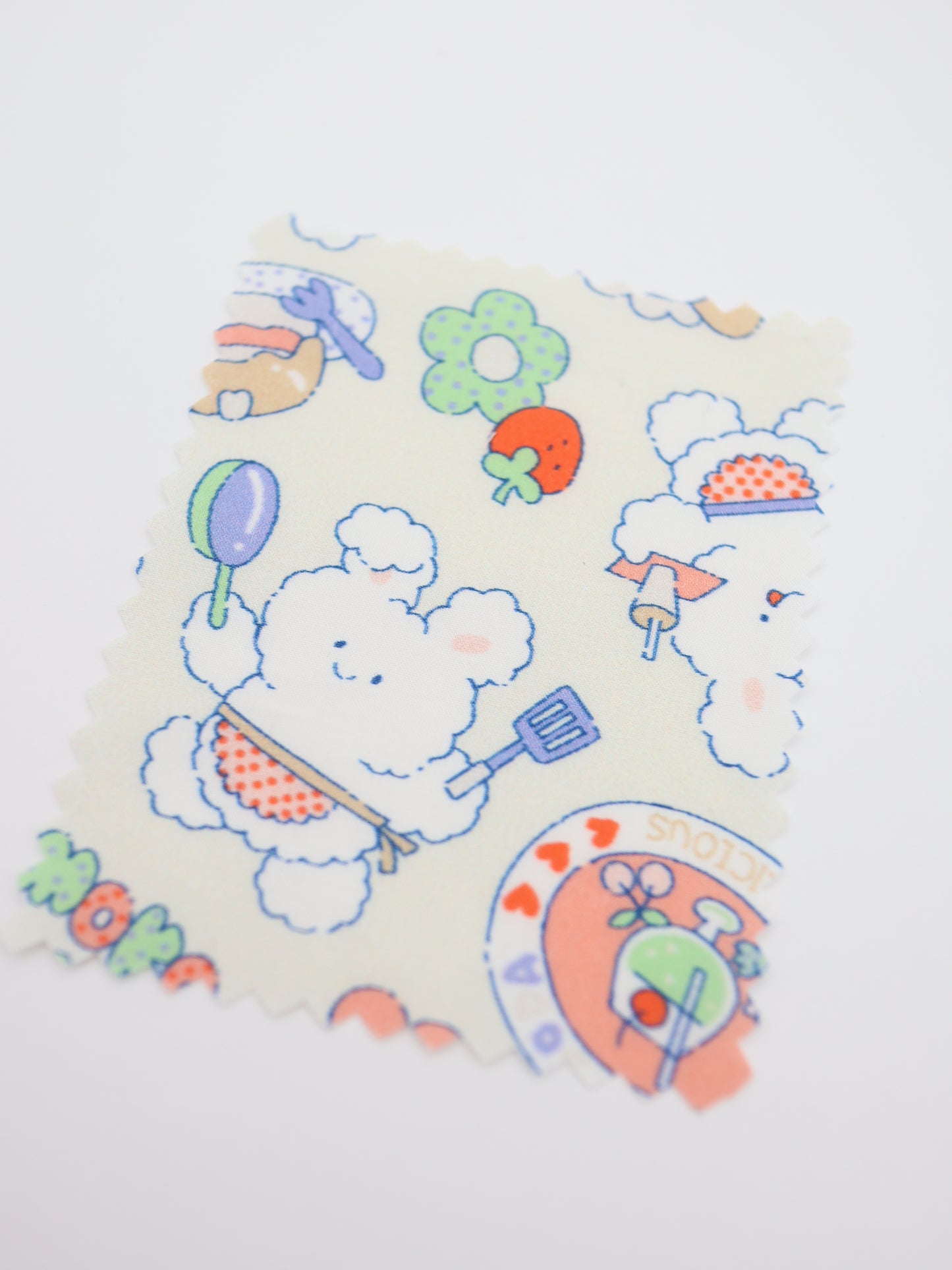 【25AW-024】カフェバイトもこもこうさちゃんプリント綿ローン /0.5yあたり=~775円