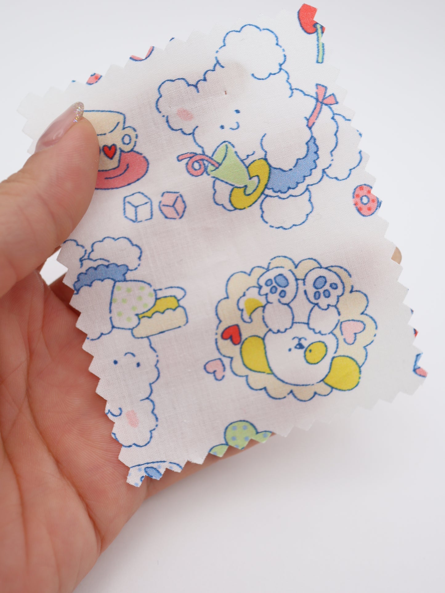 【25AW-024】カフェバイトもこもこうさちゃんプリント綿ローン /0.5yあたり=~775円