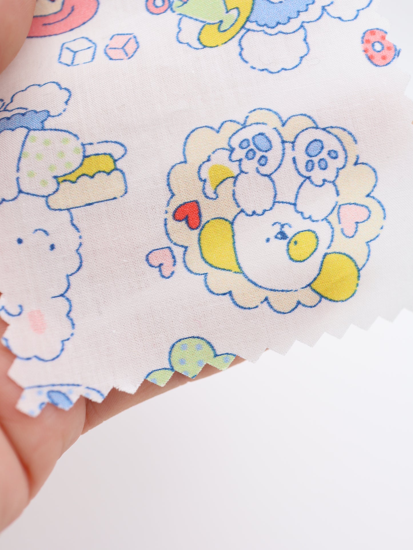 【25AW-024】カフェバイトもこもこうさちゃんプリント綿ローン /0.5yあたり=~775円