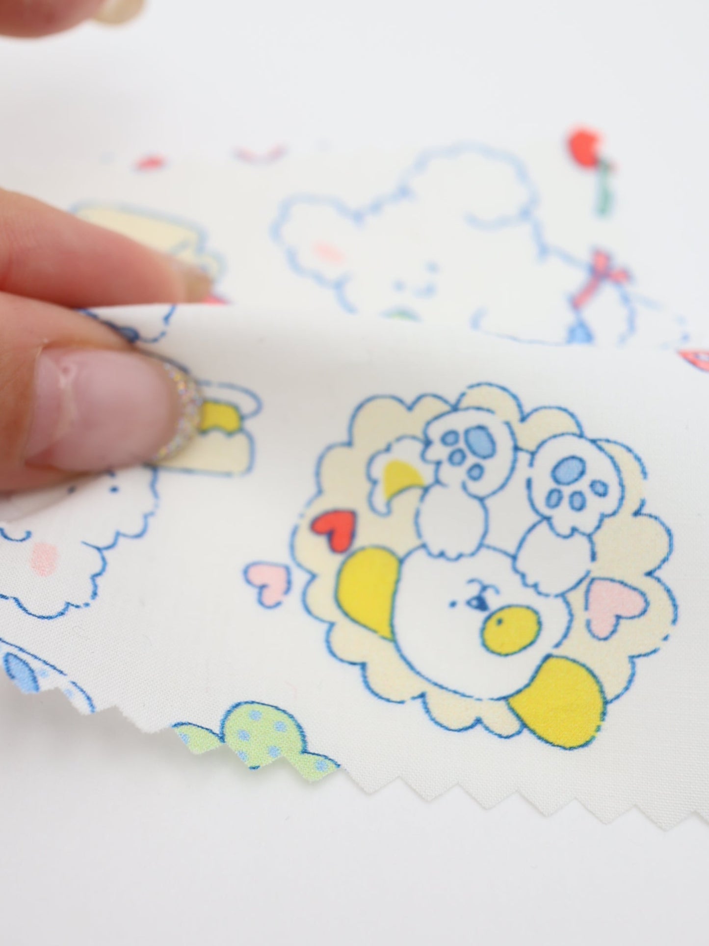 【25AW-024】カフェバイトもこもこうさちゃんプリント綿ローン /0.5yあたり=~775円