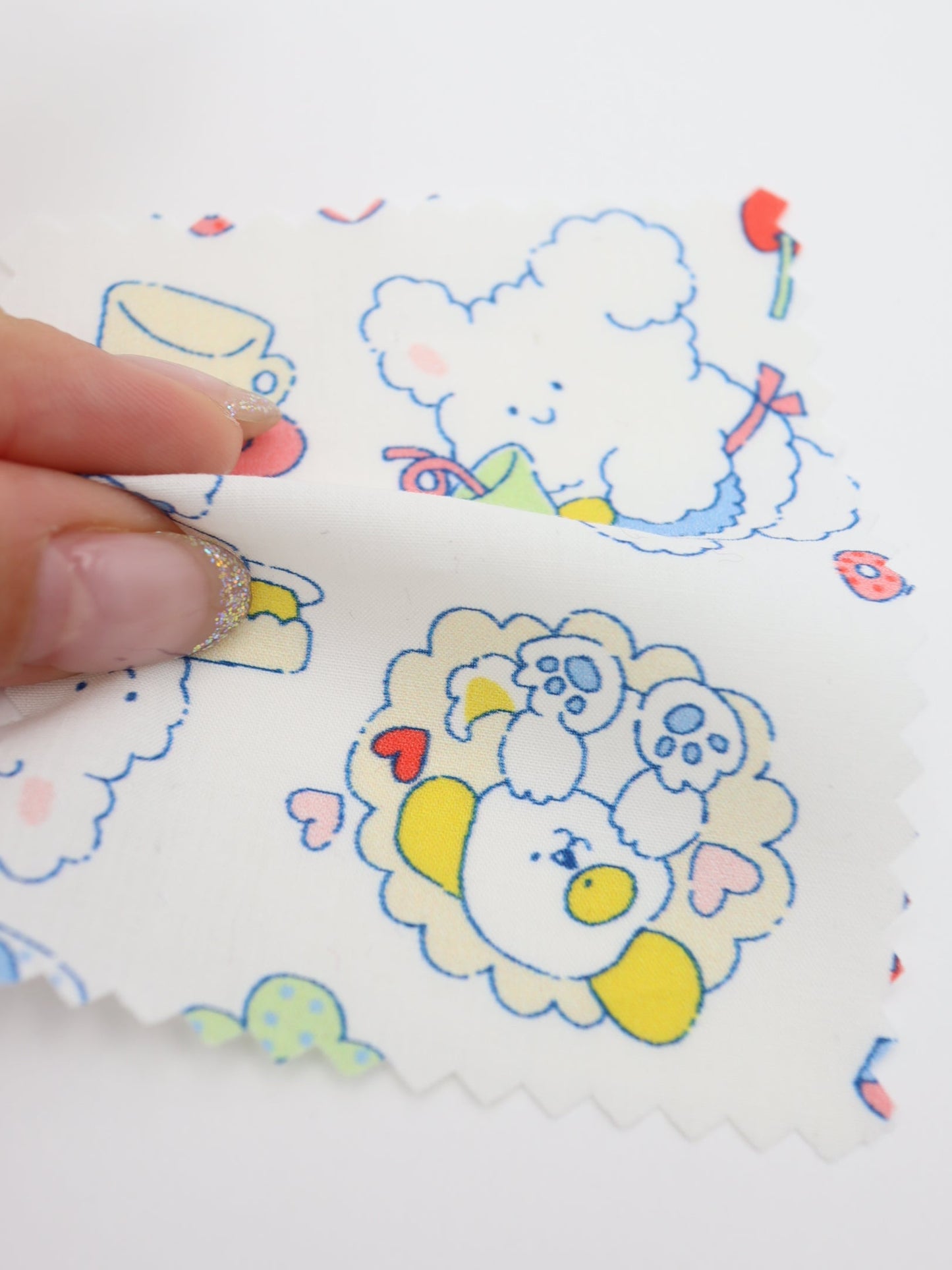 【25AW-024】カフェバイトもこもこうさちゃんプリント綿ローン /0.5yあたり=~775円