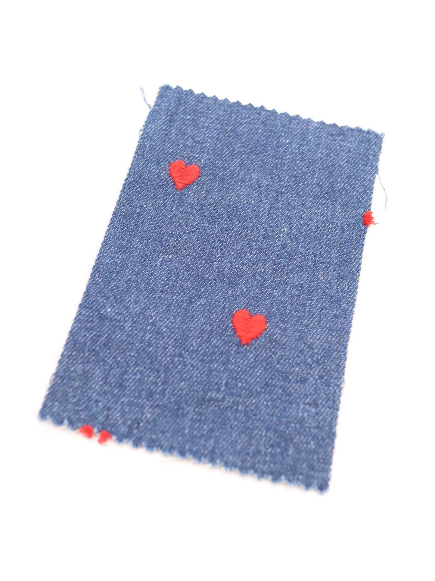 【25AW-007】ハート刺繍デニム /0.5yあたり=~925円