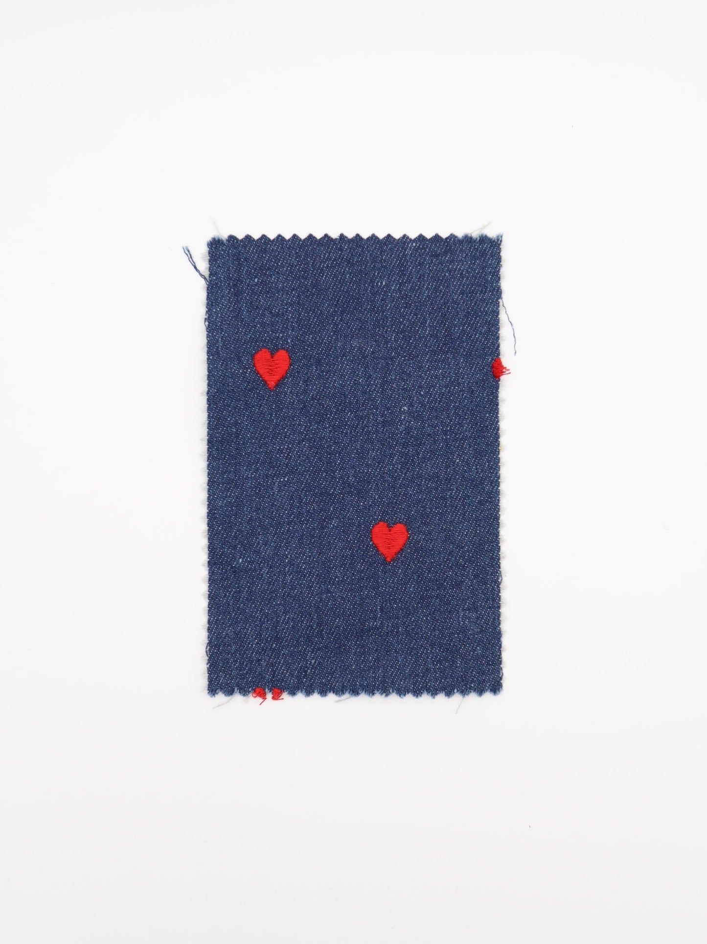 【25AW-007】ハート刺繍デニム /0.5yあたり=~925円