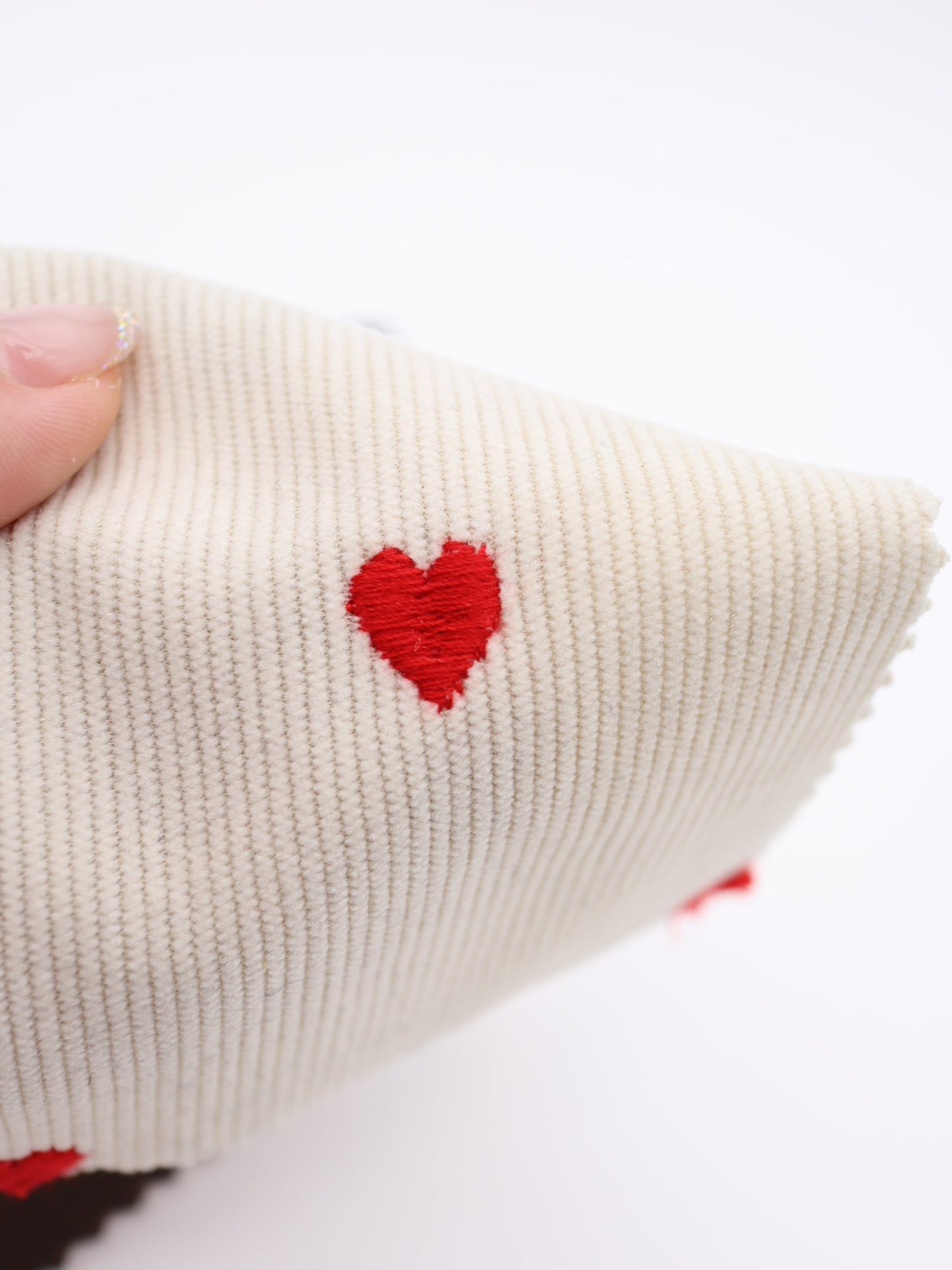 【25AW-008】ハート刺繍コーデュロイ /0.5yあたり=~885円