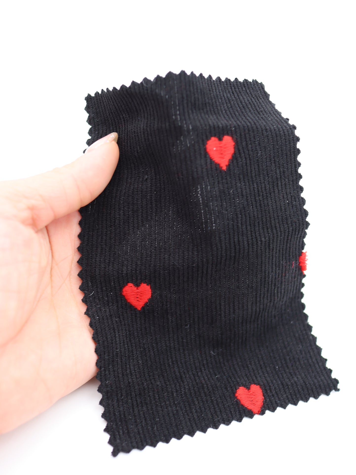 【25AW-008】ハート刺繍コーデュロイ /0.5yあたり=~885円