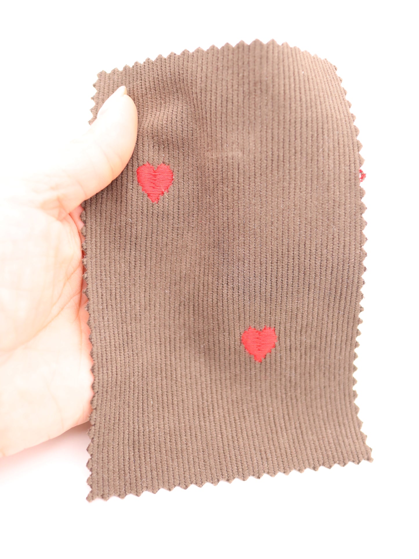 【25AW-008】ハート刺繍コーデュロイ /0.5yあたり=~885円