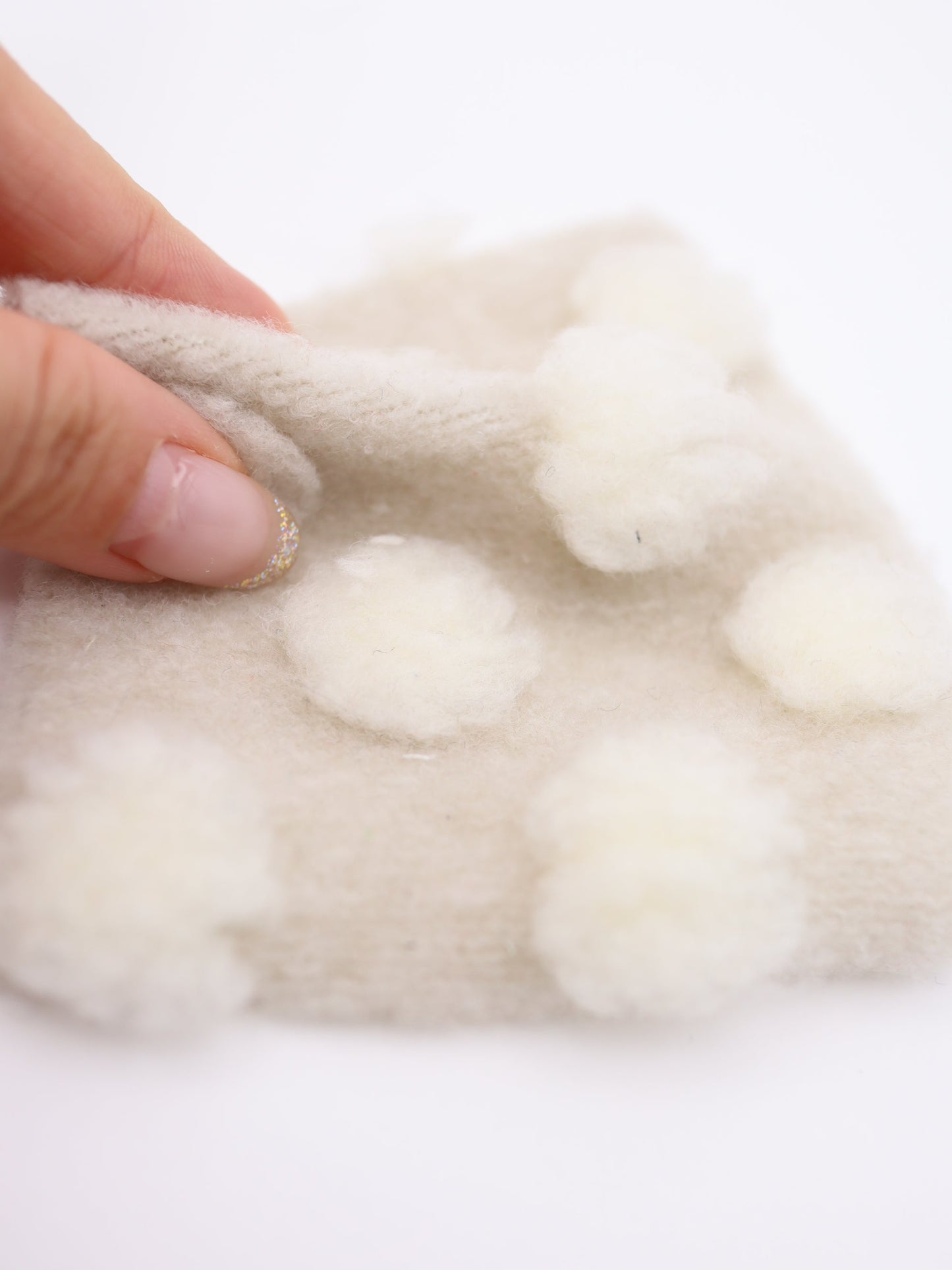 【25AW-038】ほわほわポコポコ付き起毛ニット /0.5yあたり=~1690円