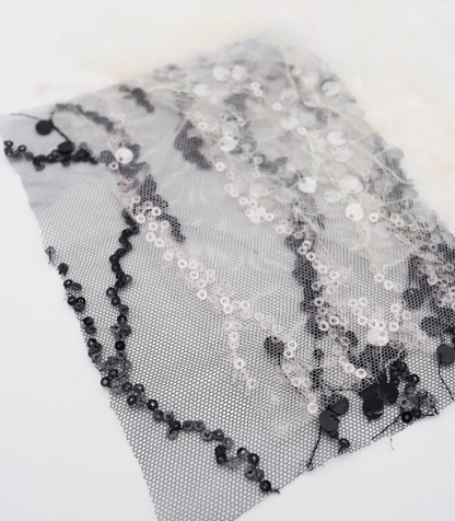 【25SS-383】スパンコール刺繍チュール　/0.5ｙあたり=～1670円