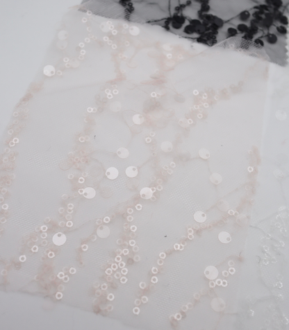 【25SS-383】スパンコール刺繍チュール　/0.5ｙあたり=～1670円