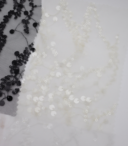 【25SS-383】スパンコール刺繍チュール　/0.5ｙあたり=～1670円