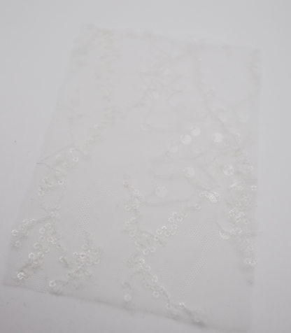 【25SS-383】スパンコール刺繍チュール　/0.5ｙあたり=～1670円