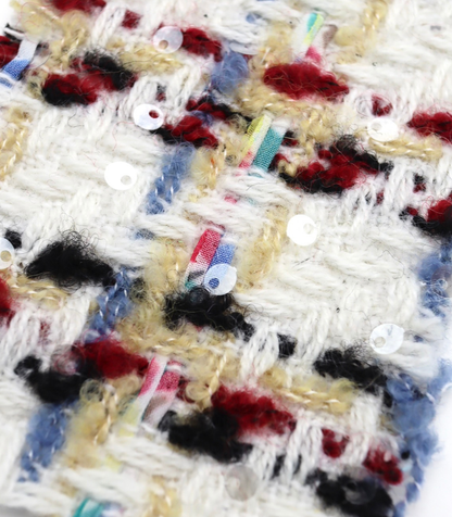 【25SS-157】スパンコール付きカラフルミックスツイード　/0.5ｙあたり = ～ 1700円