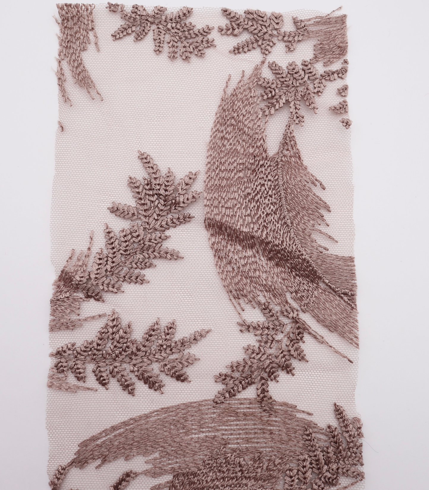 【25SS-385】スカラップ付きリーフ柄刺繍チュールレース　/0.5ｙあたり＝～1435円