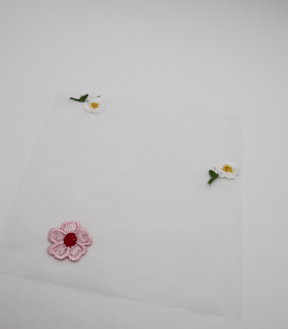【25SS-388】フラワー刺繍チュール　/0.5ｙあたり=～1235円