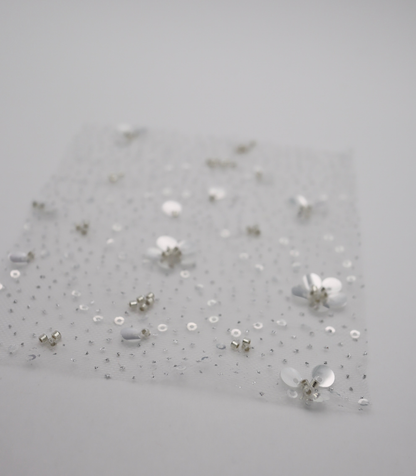 【25SS-396】スパンコール×ビーズ刺繍チュール　/0.5ｙあたり＝～1895円