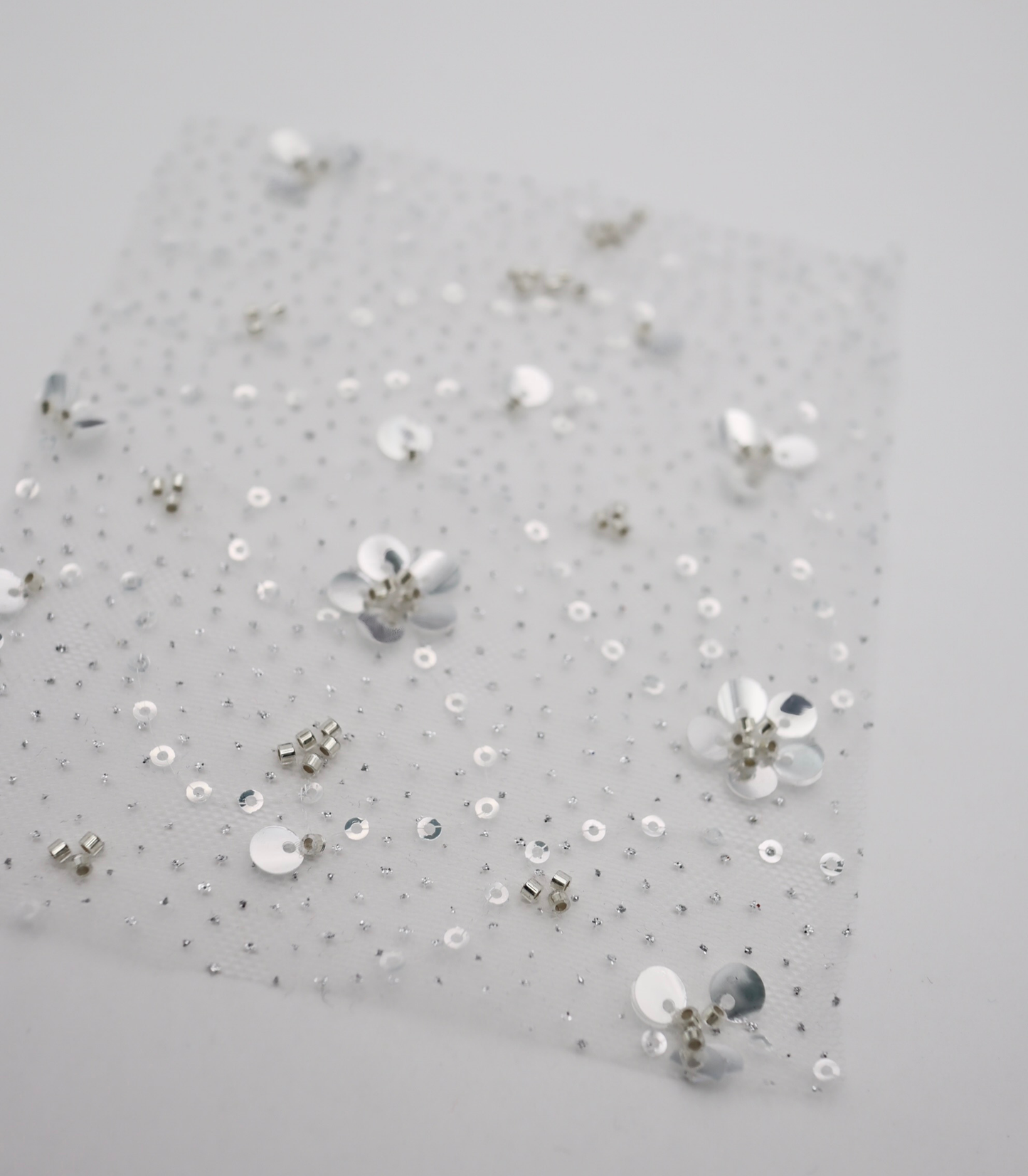 【25SS-396】スパンコール×ビーズ刺繍チュール　/0.5ｙあたり＝～1895円