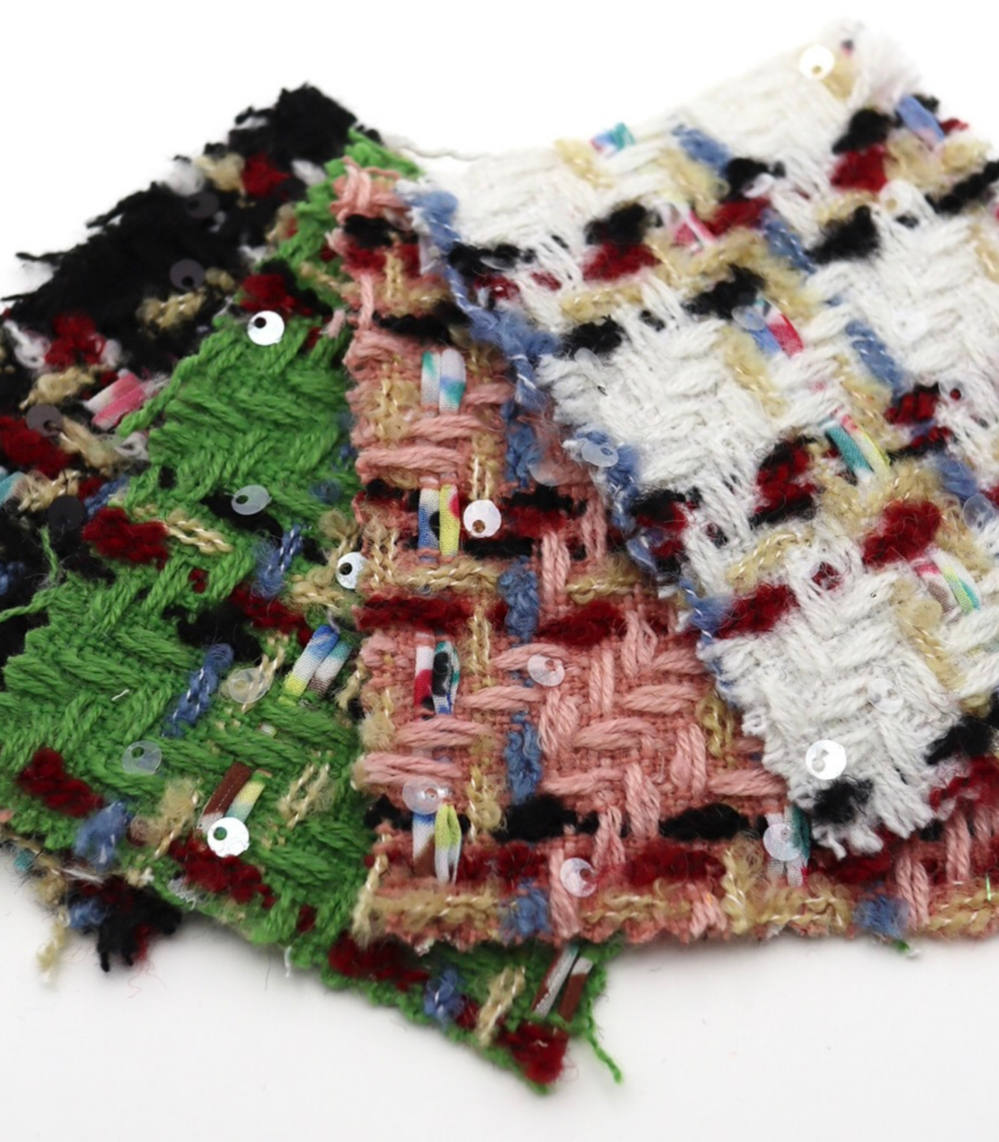 【25SS-157】スパンコール付きカラフルミックスツイード　/0.5ｙあたり = ～ 1700円