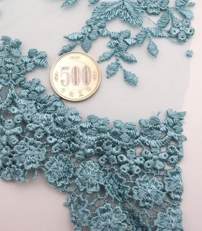 【25SS-387】スカラップ刺繍チュールレース　/0.5ｙあたり=～1800円
