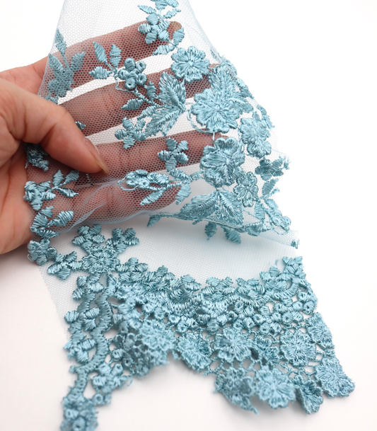 【25SS-387】スカラップ刺繍チュールレース　/0.5ｙあたり=～1800円