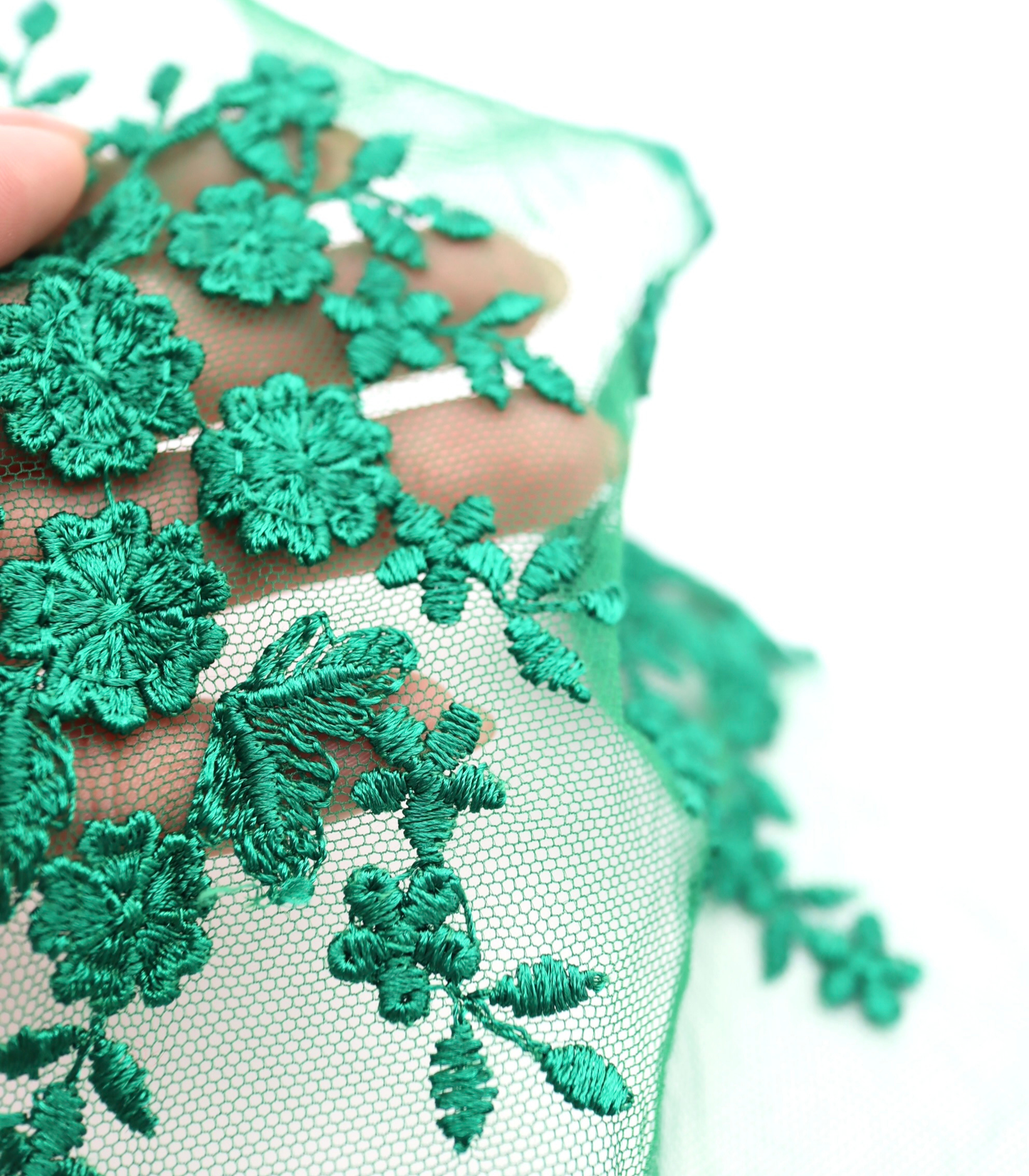 【25SS-387】スカラップ刺繍チュールレース　/0.5ｙあたり=～1800円
