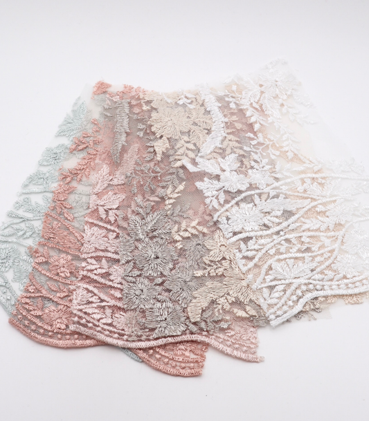 【25SS-390】スカラップチュール刺繍レース　/0.5ｙあたり=～1700円