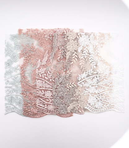 【25SS-390】スカラップチュール刺繍レース　/0.5ｙあたり=～1700円