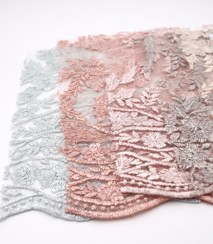 【25SS-390】スカラップチュール刺繍レース　/0.5ｙあたり=～1700円