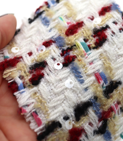 【25SS-157】スパンコール付きカラフルミックスツイード　/0.5ｙあたり = ～ 1700円