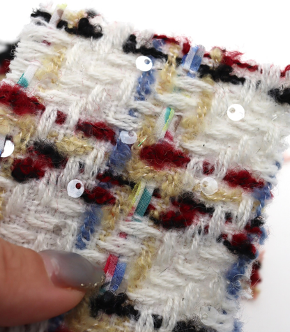 【25SS-157】スパンコール付きカラフルミックスツイード　/0.5ｙあたり = ～ 1700円